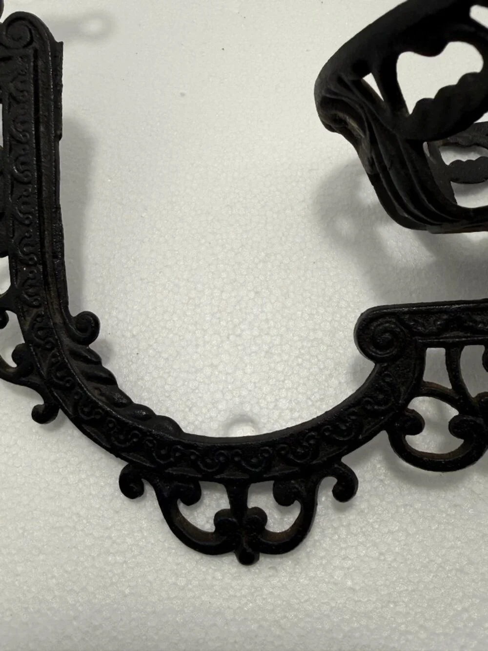 Early 20th Century Victorian Cast Iron Oil Lamp Holder With Mounting Bracket